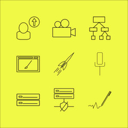 Web linear icon set simple outline icons vector