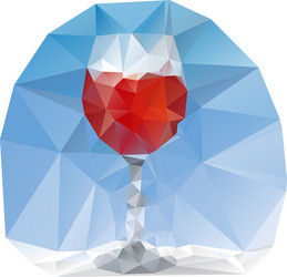 Wine glass polygonal vector