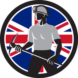 british coal miner union jack flag icon vector