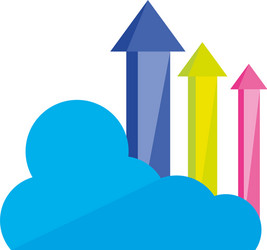 cloud computing with arrows up vector image