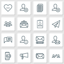 communication icons set with inbox vector image