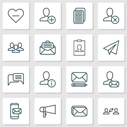 communication icons set with inbox vector