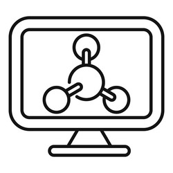 computer monitor displaying molecular structure vector image