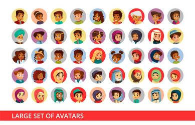 Social network user avatars cartoon vector