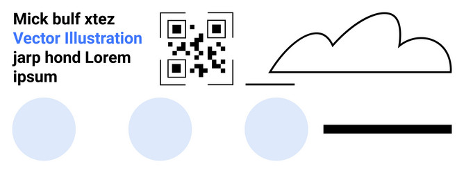 qr code with minimalistic cloud and abstract vector image