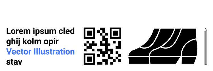 qr code with placeholder text and striped graphics vector image