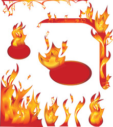 Fire flat set Royalty Free Vector Image - VectorStock