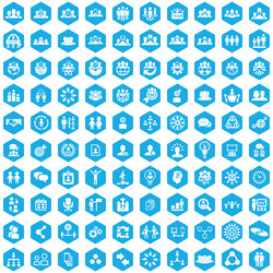 teamwork 100 icons universal set for web and ui vector image
