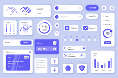 user interface elements set for banking mobile app vector image