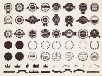 vintage badges emblem premium luxury logo vector