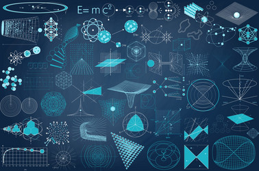 big collection of elements symbols and schemes vector image