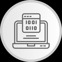 coding line circle grey icon vector image
