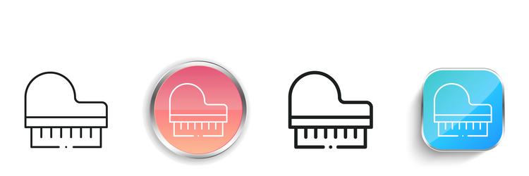 grand piano icon thin linear regular and button vector image