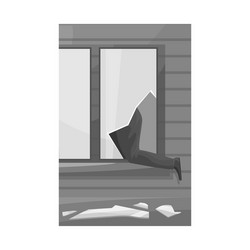 isolated object broken and window logo set vector image