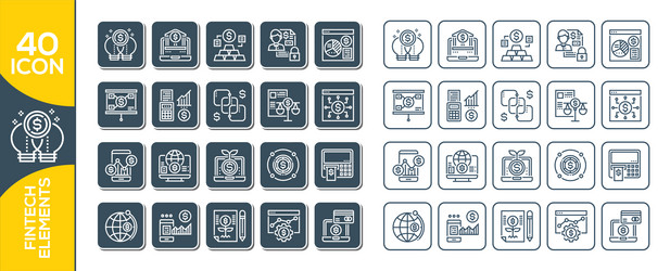 print set of monoweight linear icons and symbols vector image
