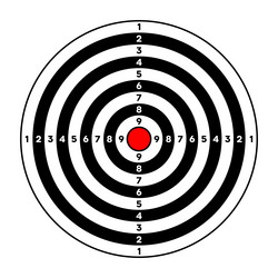 shooting range paper target with divisions marks vector