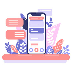 smartphone and business in ux ui flat style vector image