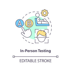 In-person testing concept icon vector