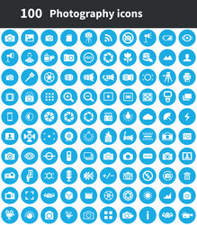 photography 100 icons universal set for web and ui vector image