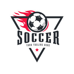 soccer ball on fire Vector Image