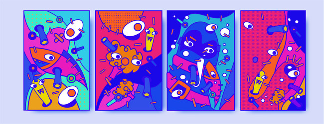 abstract cartoon doodle skull bone insect Vector Image