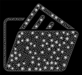bright mesh network document folder with flare vector image
