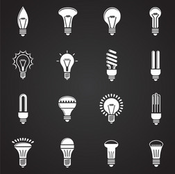 bulb icons set on background for graphic and web vector image