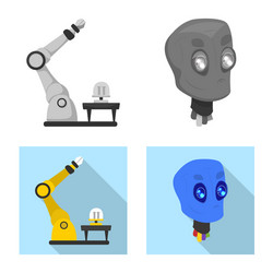 Isolated object of robot and factory symbol set vector