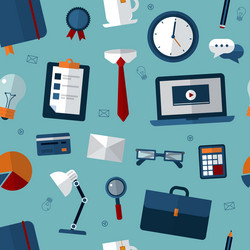 Office seamless pattern with elements vector