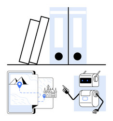 robotics and navigation theme with folder vector image
