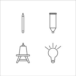 design and studio simple linear icon setsimple vector image