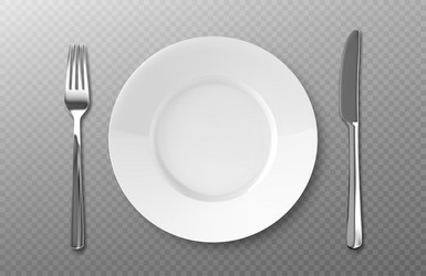 empty plate fork and knife cutlery isolated vector