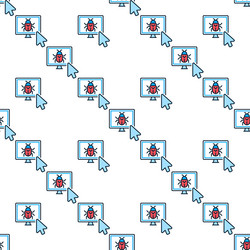 mouse cursor on computer virus colored seamless vector image