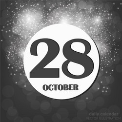 october 28 calendar day vector