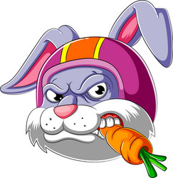 rabbit wearing helmet racer Vector Image