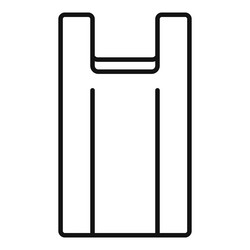 carry handle empty trash bag icon outline vector image