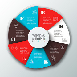 Cycle chart infographic template with 7 parts Vector Image