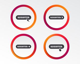 register with hand pointer icon mouse cursor vector image