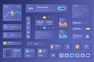 user interface elements set for cryptocurrency vector image