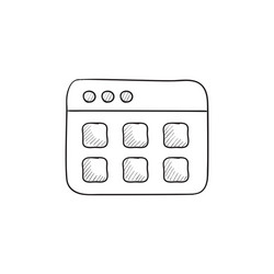 browser window with folders sketch icon vector image
