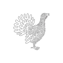continuous curve one line drawing of cute bird vector image