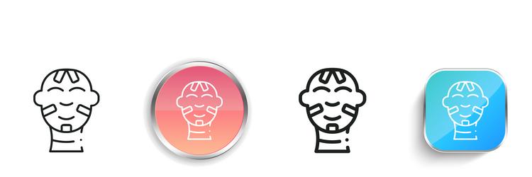 massai icon thin linear regular and button style vector image