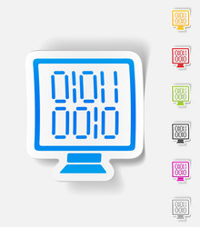 Realistic design element computer screen vector