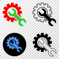 Setup tools eps icon with contour version vector