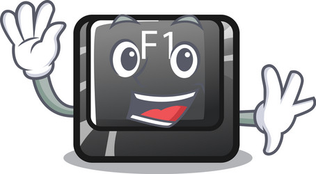 waving button f1 in shape character vector image