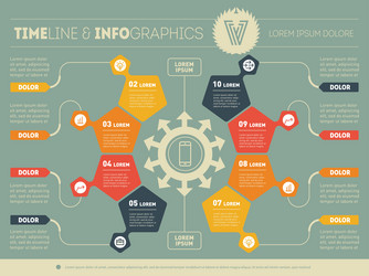 web template of a circle infochart diagram vector