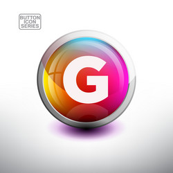 alphabet in glossy button for web icon vector image