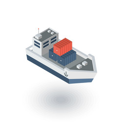 Cargo ship isometric 3d icon Royalty Free Vector Image