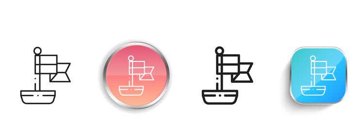 mast icon thin linear regular and button style vector image
