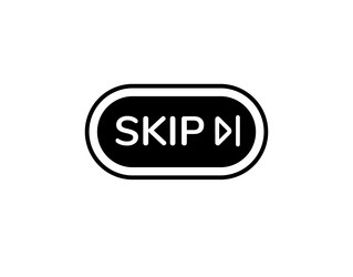 playful skip button with bold text and simple vector image